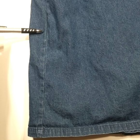 Vintage Denim Embroidered Dress - Maxi Long Blue Jean Dress - TABI - Size 8 - Picture 5 of 9